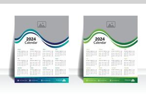 professionale e aziendale calendario design modello 2024 settimana inizia domenica, parete calendario vettore
