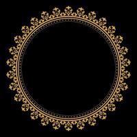 lusso oro cerchio fiorire telaio con barocco stile particolari, Vintage ▾ d'oro circolare il giro, Perfetto per nozze inviti e Vintage ▾ carta disegno, floreale fiore elementi, vettore illustrazione