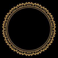lusso oro cerchio fiorire telaio con barocco stile particolari, Vintage ▾ d'oro circolare il giro, Perfetto per nozze inviti e Vintage ▾ carta disegno, floreale fiore elementi, vettore illustrazione