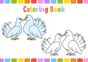 libro da colorare per bambini. personaggio dei cartoni animati. illustrazione vettoriale. pagina fantasy per bambini. sagoma contorno nero. isolato su sfondo bianco. vettore