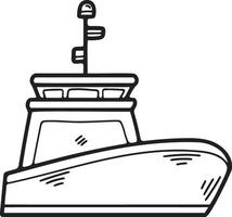 mano disegnato yacht o privato barca nel piatto stile vettore