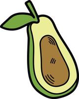 mano disegnato avocado nel piatto stile vettore