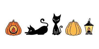gatto vettore Halloween gattino zucca lampada nero calicò icona logo simbolo fantasma cartone animato personaggio scarabocchio illustrazione design
