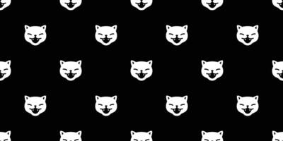 gatto senza soluzione di continuità modello Halloween gattino vettore nero calicò viso testa sciarpa isolato ripetere sfondo piastrella sfondo cartone animato personaggio scarabocchio illustrazione design