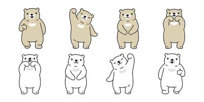 orso vettore polare orso icona orsacchiotto logo simbolo cartone animato personaggio scarabocchio illustrazione design