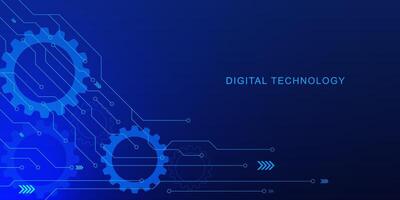 elettronico circuito tavola con Ingranaggio ruota per digitale alto tecnologia sfondo. ingegneria e digitale telecomunicazioni tecnologia concetto design. vettore illustrazione.