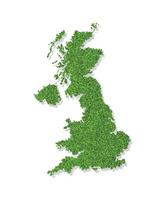 vettore isolato semplificato illustrazione icona con verde erboso silhouette di unito regno di grande Gran Bretagna e settentrionale Irlanda, UK carta geografica. bianca sfondo