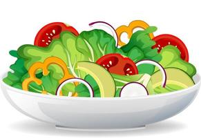 pasto sano con insalatiera di verdure fresche vettore