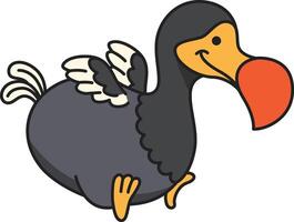 carino cartone animato dodo uccello vettore illustrazione.