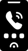 solido nero icona per Telefono chiamata vettore