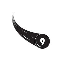 biliardo logo modello. biliardo marca identità. nero e bianca isolato biliardo palla logo concetto. gioco concorrenza idea. vettore