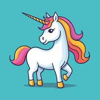 carino kawaii unicorno illustrazione colorato vettore arte per bambini