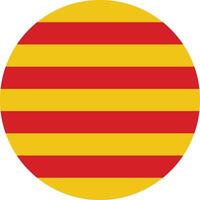 il giro catalogna bandiera . catalano bandiera pulsante . cerchio bandiera di catalogna . vettore illustrazione