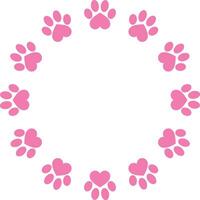 rosa animale zampa Stampa cerchio icona isolato su bianca sfondo . zampa Stampa cerchio per decorazione . vettore illustrazione