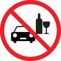 no alcool e guidare cartello . non fare bevanda e guidare cartello . vettore illustrazione