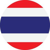 il giro Tailandia bandiera . Tailandia bandiera pulsante . tailandese bandiera nel cerchio . vettore illustrazione