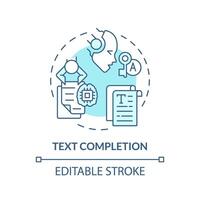 testo completamento morbido blu concetto icona. ai trasformativo Strumenti, documento analisi. il giro forma linea illustrazione. astratto idea. grafico design. facile per uso nel infografica, presentazione vettore