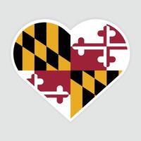 Maryland stato bandiera vettore icona design. Maryland stato bandiera nel cuore forma. vettore Maryland bandiera nel cuore.