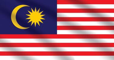 piatto illustrazione di il Malaysia bandiera. Malaysia nazionale bandiera design. Malaysia onda bandiera. vettore