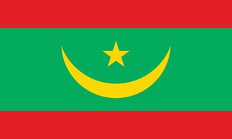 piatto illustrazione di mauritania nazionale bandiera. mauritania bandiera design. vettore