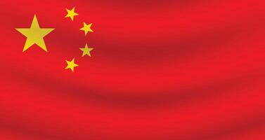 piatto illustrazione di Cinese bandiera. Cina nazionale bandiera design. Cina onda bandiera. vettore