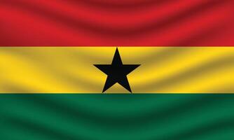 piatto illustrazione di Ghana nazionale bandiera. Ghana bandiera design. Ghana onda bandiera. vettore