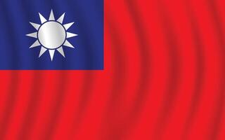 piatto illustrazione di Taiwan nazionale bandiera. Taiwan bandiera design. Taiwan onda bandiera. vettore