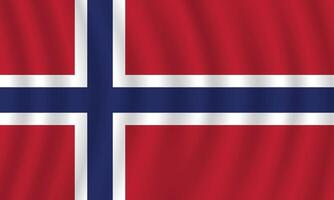 piatto illustrazione di Norvegia nazionale bandiera. Norvegia bandiera design. Norvegia onda bandiera. vettore