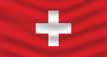 piatto illustrazione di Svizzera bandiera. Svizzera nazionale bandiera design. Svizzera onda bandiera. vettore