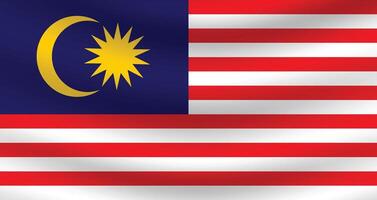 piatto illustrazione di il Malaysia bandiera. Malaysia nazionale bandiera design. Malaysia onda bandiera. vettore