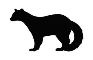 coati animale silhouette nero vettore isolato su un' bianca sfondo