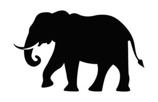 elefante silhouette vettore isolato su un' bianca sfondo, africano elefante nero clipart