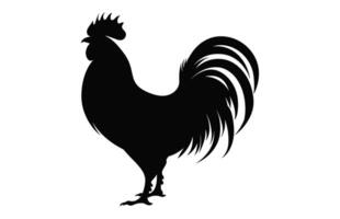 Gallo silhouette isolato su un' bianca sfondo, cazzo Gallo nero vettore