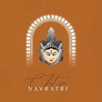Durga puja creativo sociale media striscione, contento Navratri Festival, design sfondo. vettore