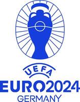 minimalista logo di il Euro 2024 europeo calcio campionato nel Germania vettore