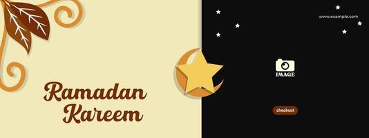 Ramadan kareem striscione. design modello per promozione, islamico celebrazione vettore