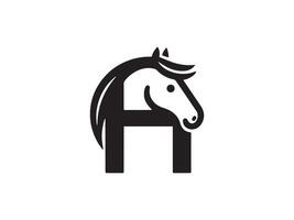 lettera h cavallo logo design icona simbolo vettore modello