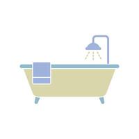 vasca da bagno icona vettore modello illustrazione design