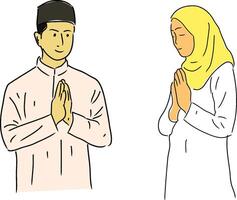 Ramadan kareem. preghiere mani vettore