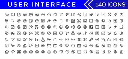 mega impostato di ui UX icone, utente interfaccia icona impostato collezione vettore