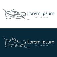 scarpa logo illustrazione design vettore sneaker concetto impaurito linea semplice calzature aspetto