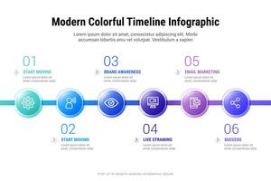 moderno colorato orizzontale sequenza temporale Infografica vettore