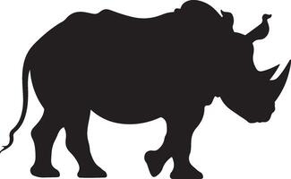 rinoceronte silhouette vettore illustrazione bianca sfondo