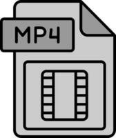 video cartella linea pieno in scala di grigi icona vettore
