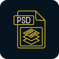 PSD file formato linea giallo bianca icona vettore