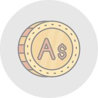 australiano dollaro linea pieno leggero cerchio icona vettore