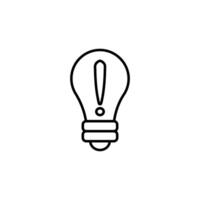 esclamazione cartello nel lampada minimalista vettore icona per ragnatela siti. vettore illustrazione per ragnatela siti, app, disegno, banner e altro scopi