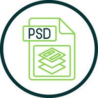 PSD file formato linea cerchio icona vettore