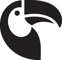 minimo tucano uccello logo concetto, clipart, simbolo, nero colore silhouette, bianca sfondo 4 vettore