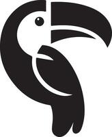 minimo tucano uccello logo concetto, clipart, simbolo, nero colore silhouette, bianca sfondo 2 vettore